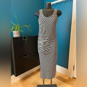 Allsaints jersey striped midi dress